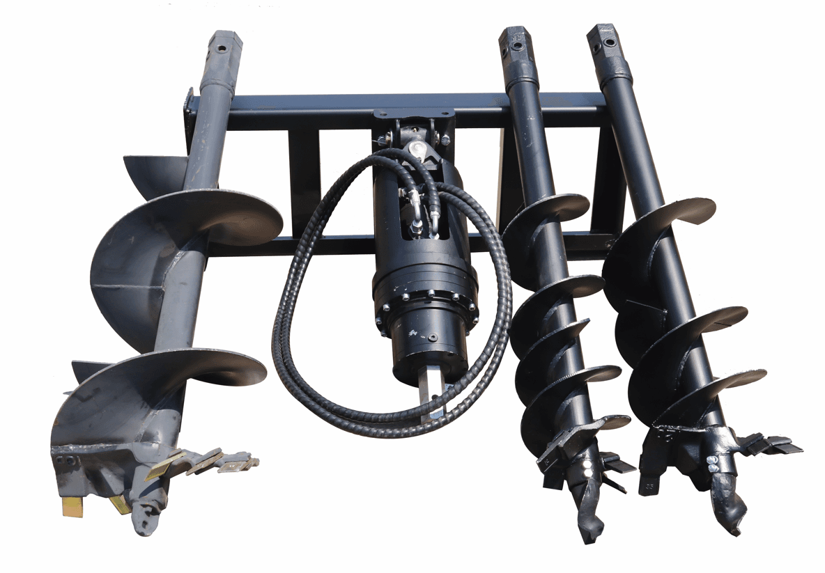 Value Industrial Pack of 3 Skid Steer Auger with 3 Bits - 1 pcs 9" diameter - 1 pcs 12" diameter - 1 pcs 18" diameter