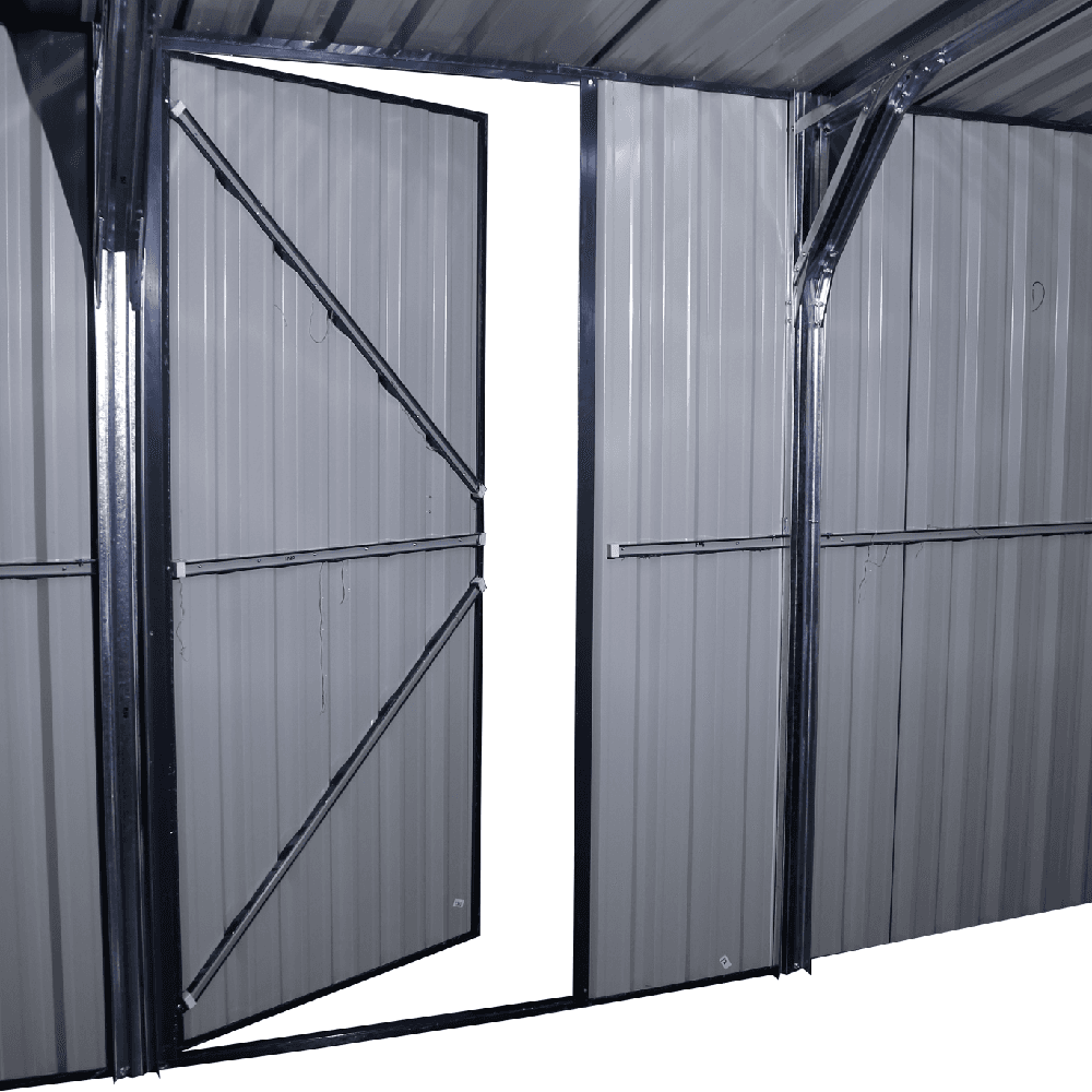Value Industrial 11' X 20' Metal Garage Shed - zinc steel frame - 75 mph wind resistance