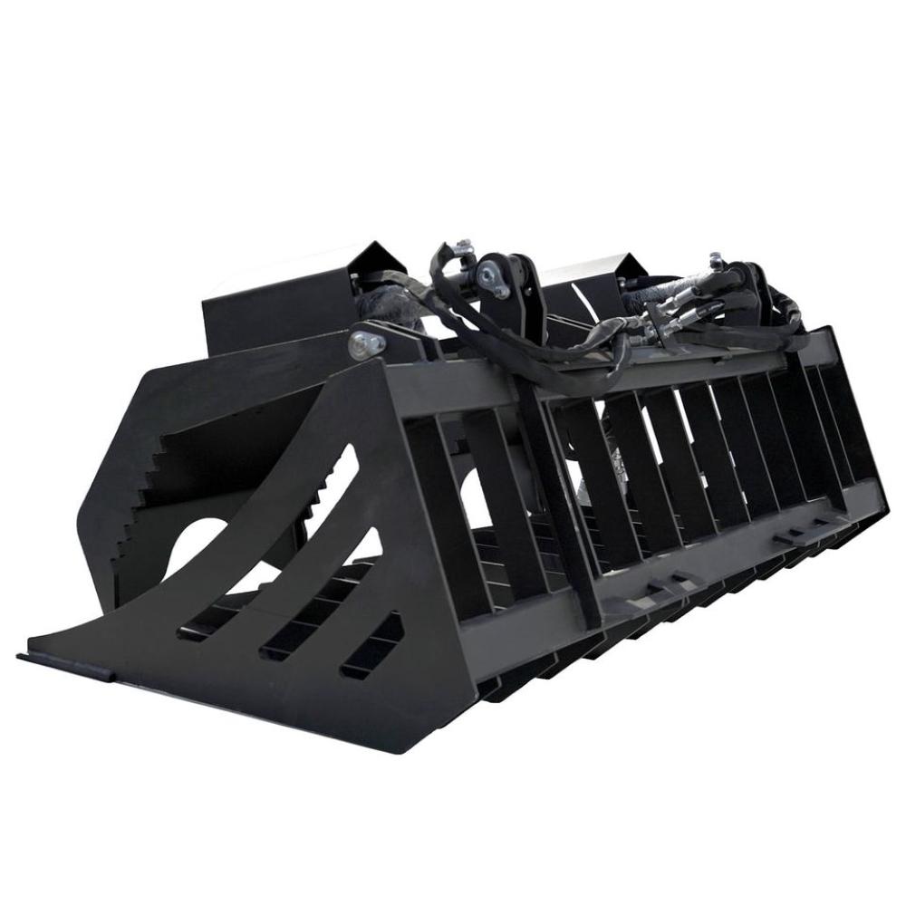 Value Industrial 72" Rock Grapple Bucket for Skid Steer - 20" grapple width - sturdy iron claws