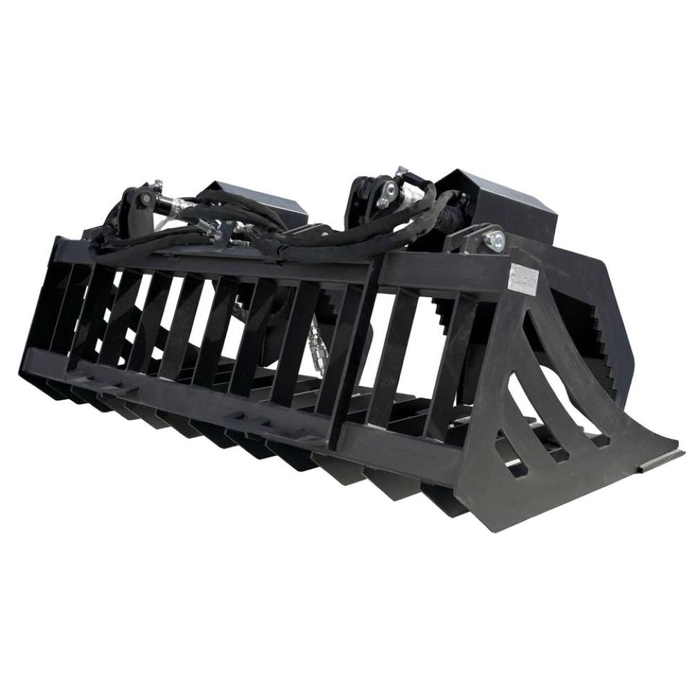 Value Industrial 72" Rock Grapple Bucket for Skid Steer - 20" grapple width - sturdy iron claws