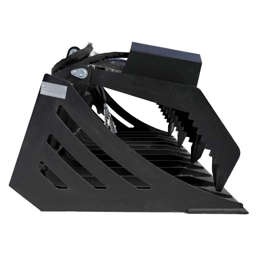 Value Industrial 72" Rock Grapple Bucket for Skid Steer - 20" grapple width - sturdy iron claws