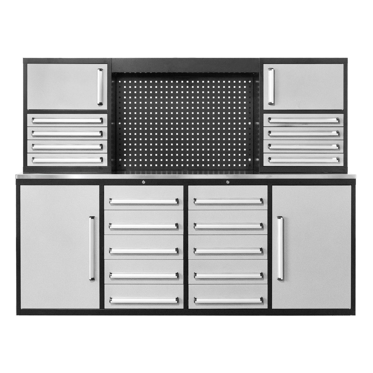Value Industrial 7FT-18D-4C Workbench Cabinet - 7 foot wide - 18 drawers - 4 cabinets