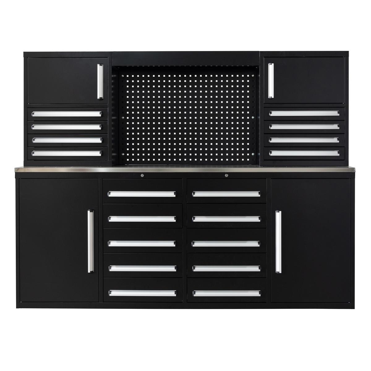 Value Industrial 7FT-18D-4C Workbench Cabinet - 7 foot wide - 18 drawers - 4 cabinets