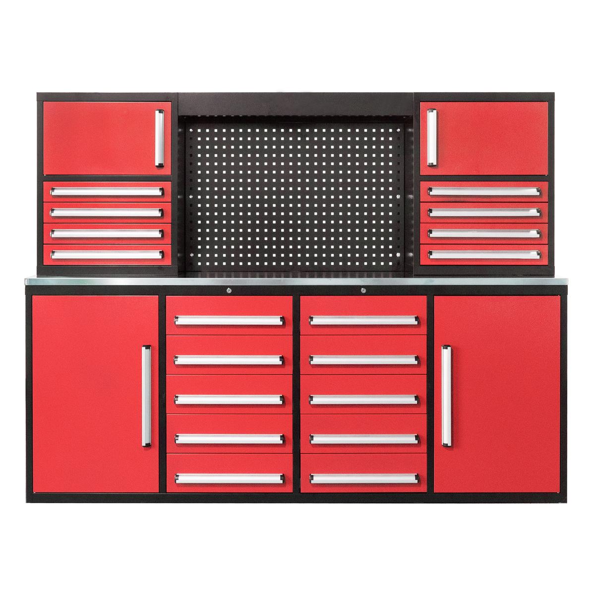 Value Industrial 7FT-18D-4C Workbench Cabinet - 7 foot wide - 18 drawers - 4 cabinets