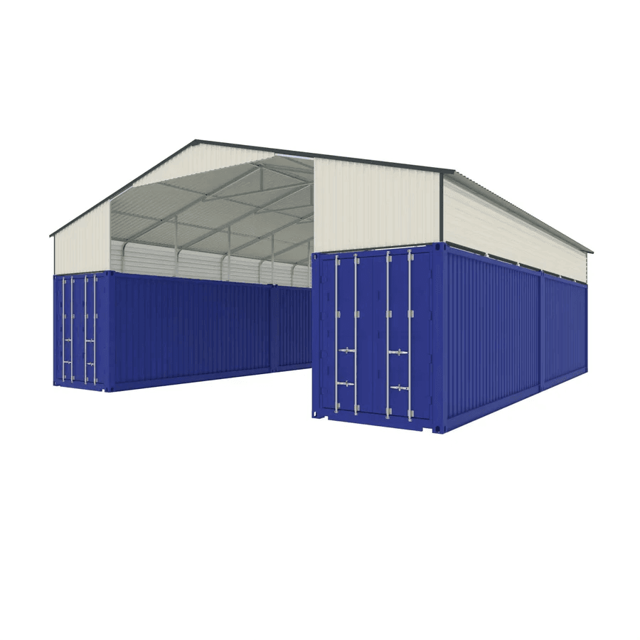 Value Industrial 36FT x 40FT x 8.5FT Metal Container Roof Shed