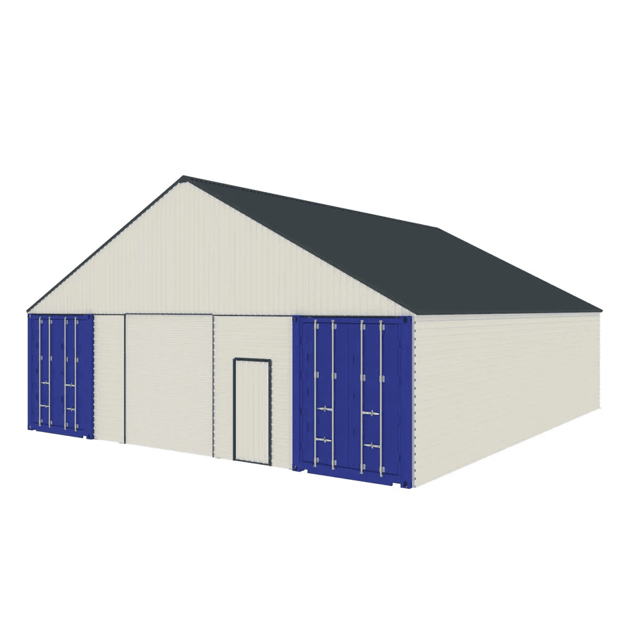 Value Industrial 36FT x 40FT x 19FT Metal Container Roof Shed