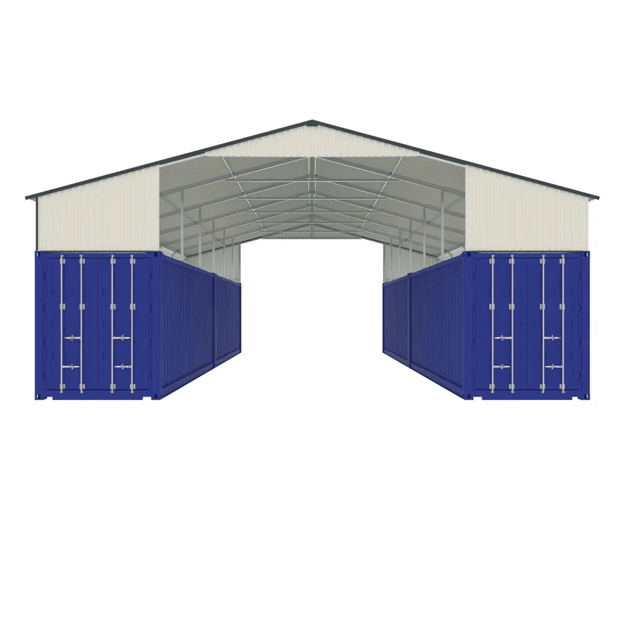 Value Industrial 36FT x 40FT x 8.5FT Metal Container Roof Shed