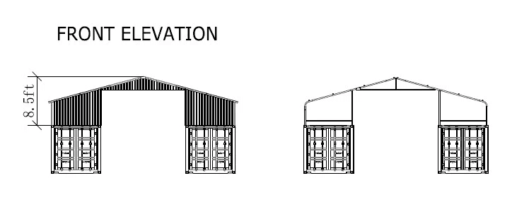 Value Industrial 36FT x 40FT x 8.5FT Metal Container Roof Shed