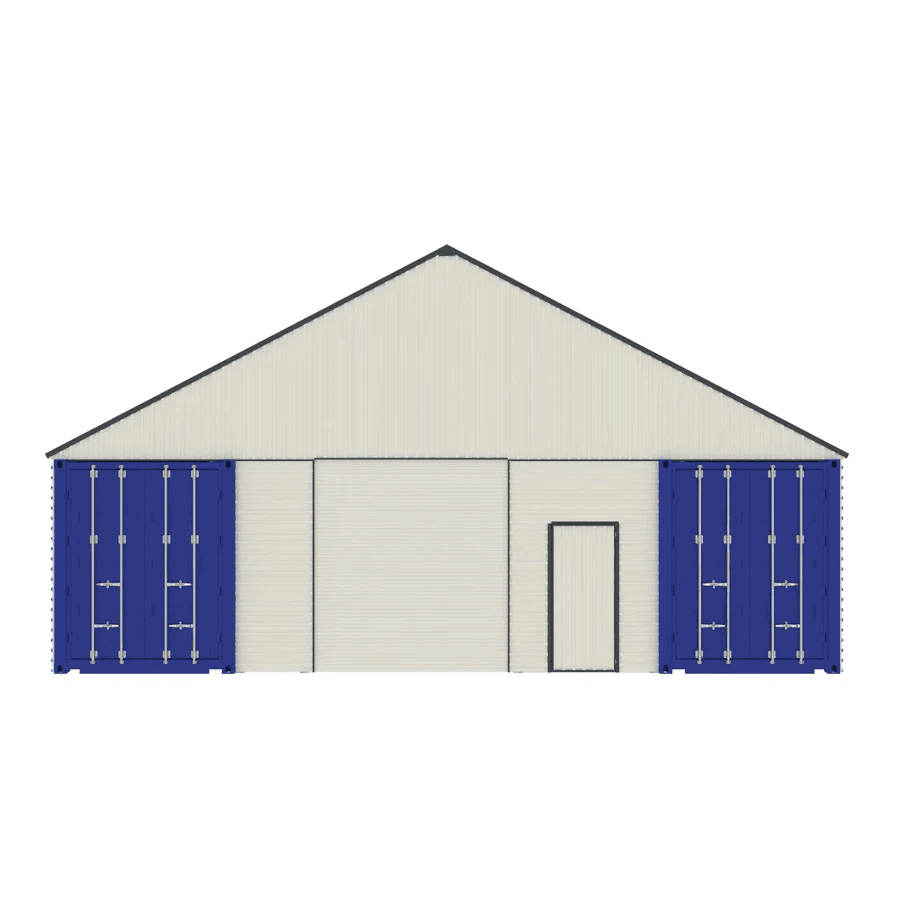 Value Industrial 36FT x 40FT x 19FT Metal Container Roof Shed