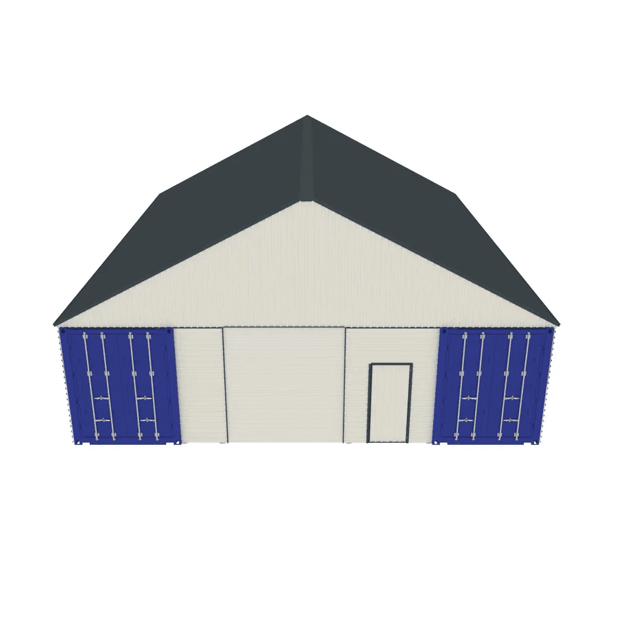 Value Industrial 36FT x 40FT x 19FT Metal Container Roof Shed