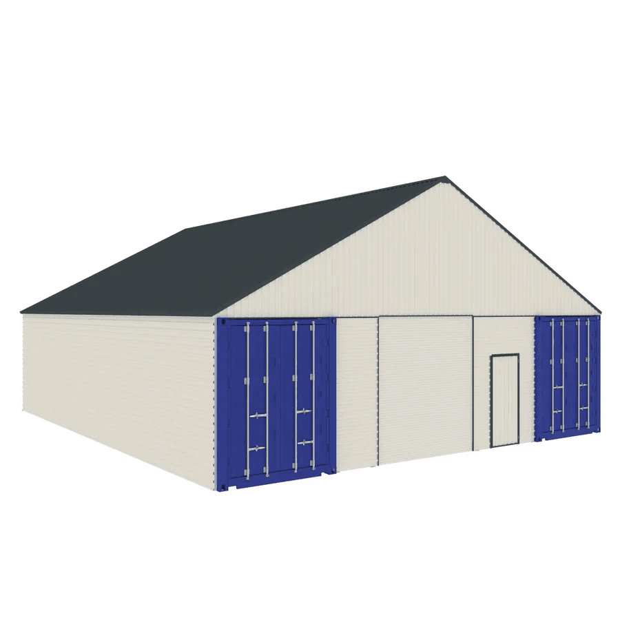 Value Industrial 36FT x 40FT x 19FT Metal Container Roof Shed