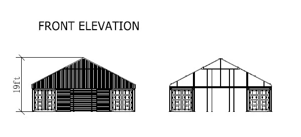 Value Industrial 36FT x 40FT x 19FT Metal Container Roof Shed