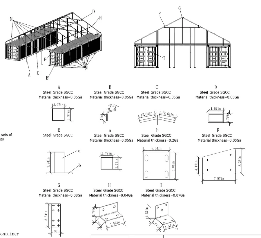 Value Industrial 36FT x 40FT x 19FT Metal Container Roof Shed