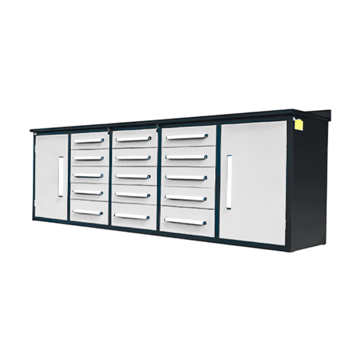 Value Industrial 10FT-15D Workbench Cabinets - 10 foot wide - 15 drawers