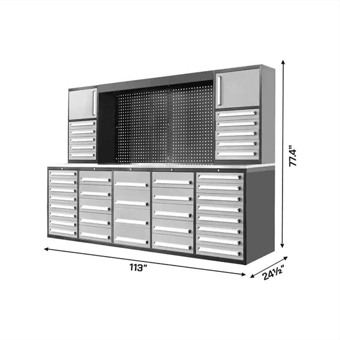 Value Industrial 10FT 40D-2 Workbench Cabinet - 10 foot wide - 40 drawers