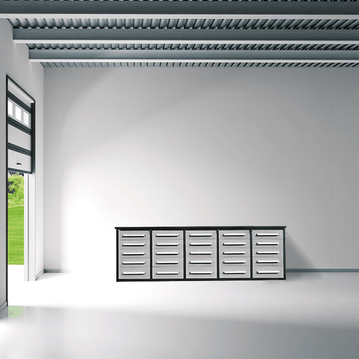 Value Industrial 10FT-25D Workbench Cabinets - 10 foot wide - 25 drawers