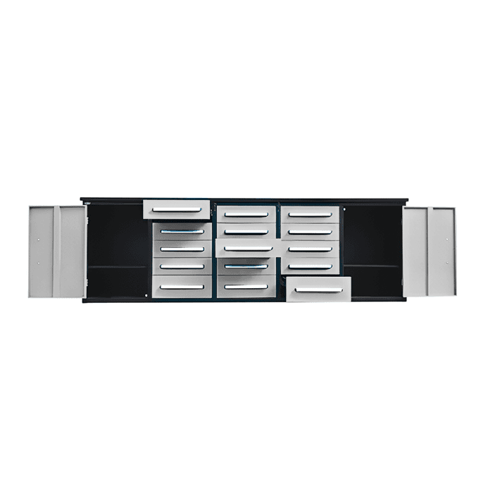 Value Industrial 10FT-15D Workbench Cabinets - 10 foot wide - 15 drawers