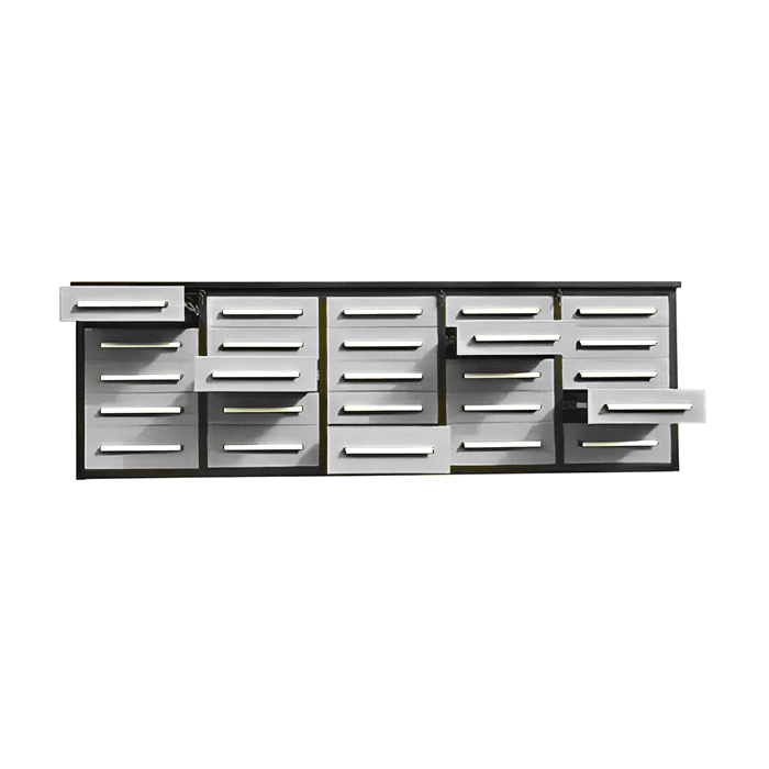 Value Industrial 10FT-25D Workbench Cabinets - 10 foot wide - 25 drawers
