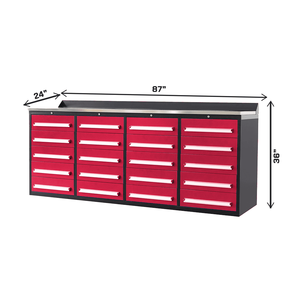 Value Industrial 7FT-20D Workbench Cabinets - 7 foot wide - 20 drawer