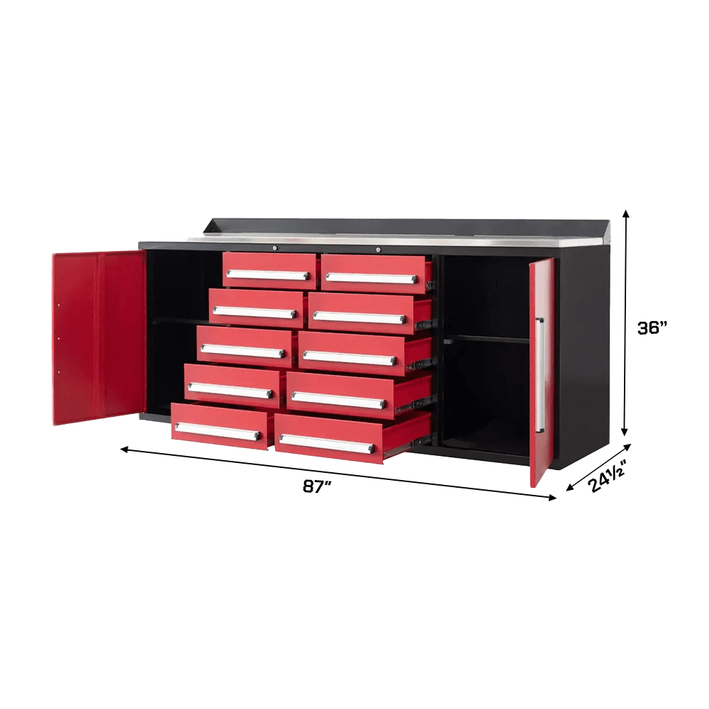 Value Industrial 7FT-10D Workbench Cabinets - 7 foot wide - 10 drawers