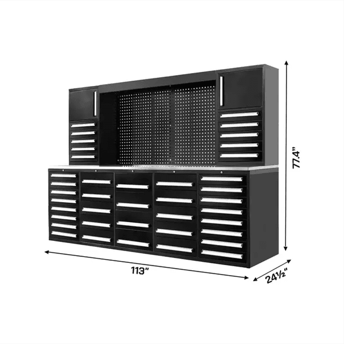 Value Industrial 10FT 40D-2 Workbench Cabinet - 10 foot wide - 40 drawers