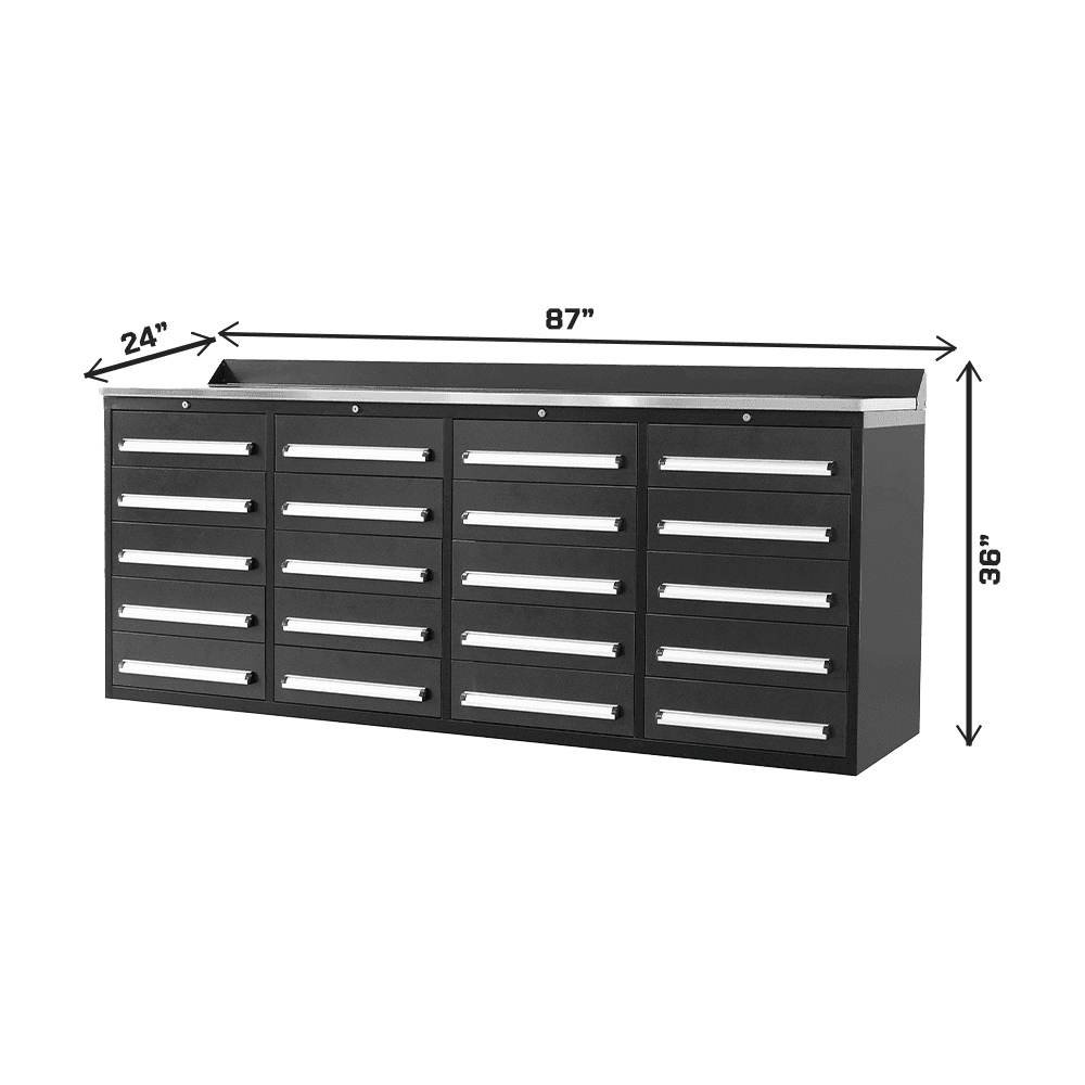 Value Industrial 7FT-20D Workbench Cabinets - 7 foot wide - 20 drawer