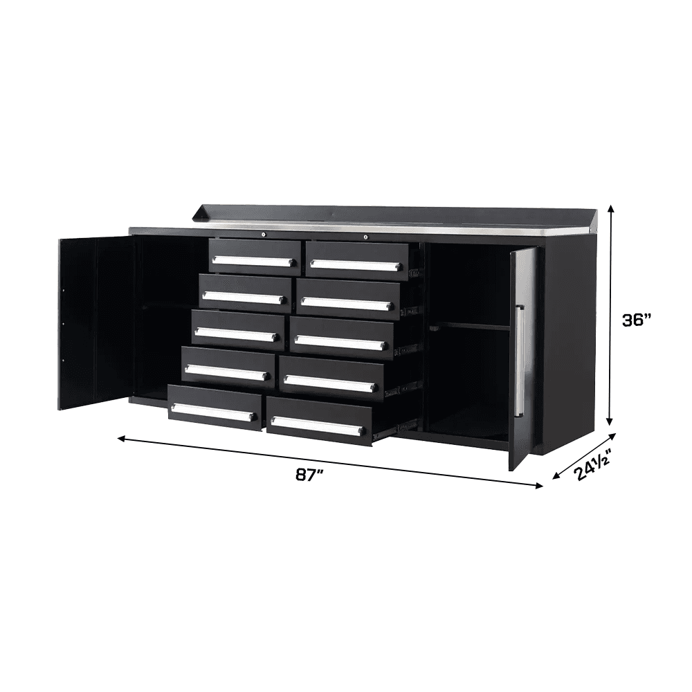 Value Industrial 7FT-10D Workbench Cabinets - 7 foot wide - 10 drawers