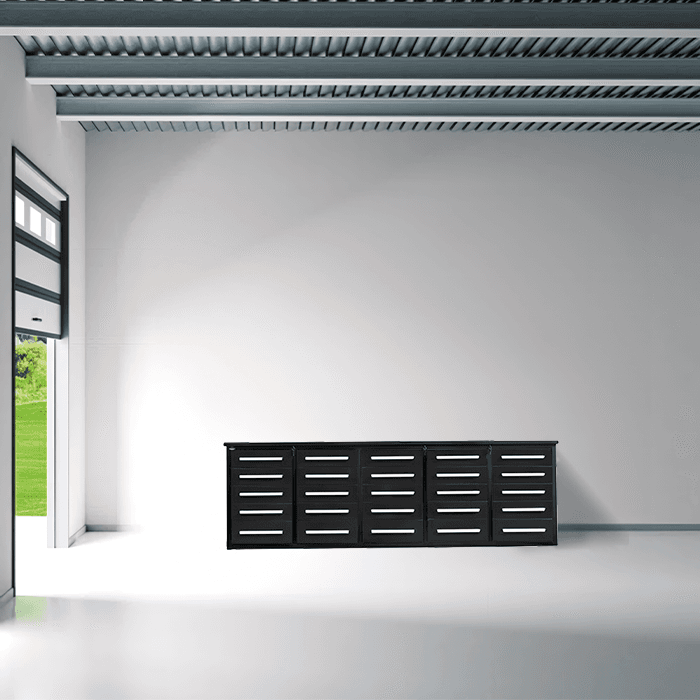 Value Industrial 10FT-25D Workbench Cabinets - 10 foot wide - 25 drawers