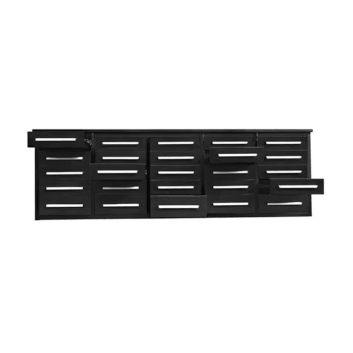 Value Industrial 10FT-25D Workbench Cabinets - 10 foot wide - 25 drawers
