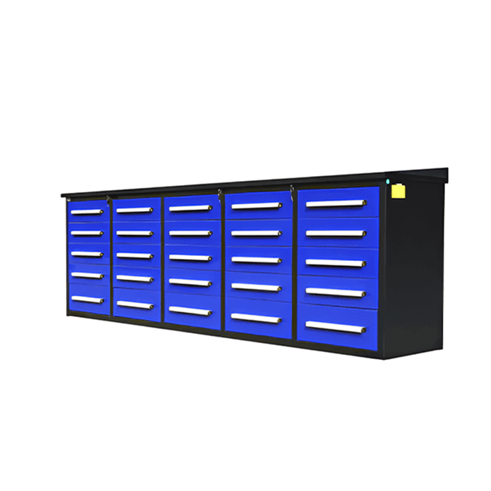 Value Industrial 10FT-25D Workbench Cabinets - 10 foot wide - 25 drawers