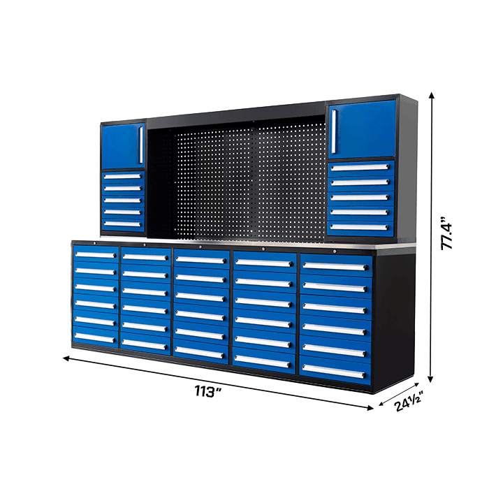Value Industrial 10FT 40D-2 Workbench Cabinet - 10 foot wide - 40 drawers