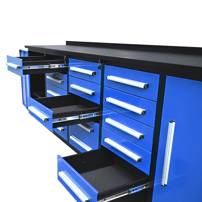 Value Industrial 10FT-15D Workbench Cabinets - 10 foot wide - 15 drawers