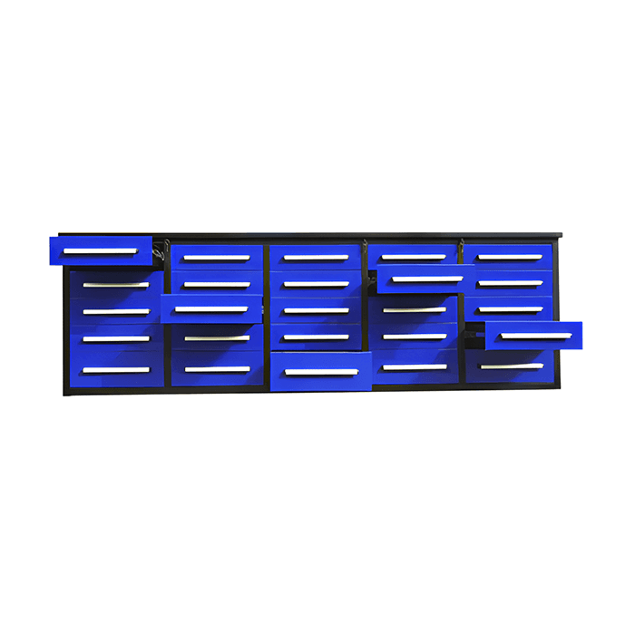 Value Industrial 10FT-25D Workbench Cabinets - 10 foot wide - 25 drawers