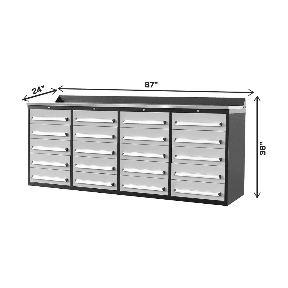 Value Industrial 7FT-20D Workbench Cabinets - 7 foot wide - 20 drawer