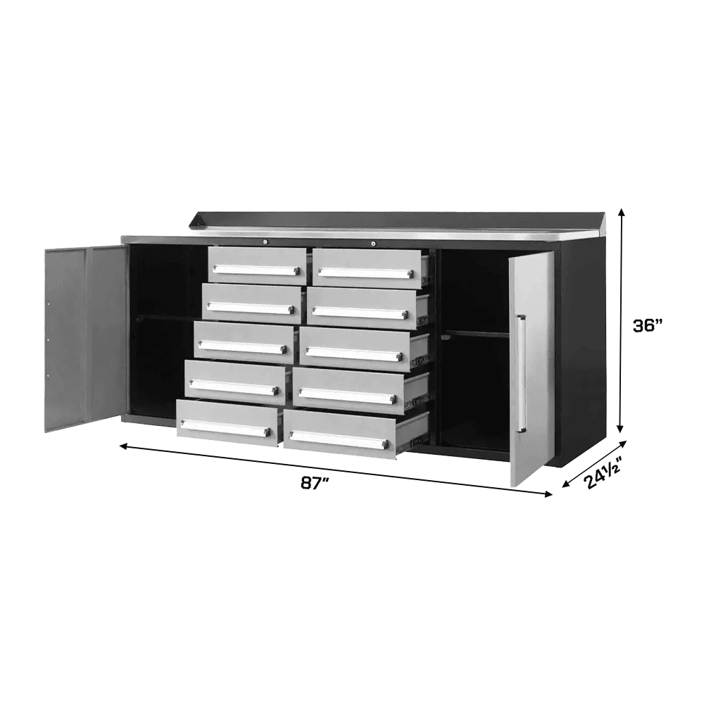 Value Industrial 7FT-10D Workbench Cabinets - 7 foot wide - 10 drawers