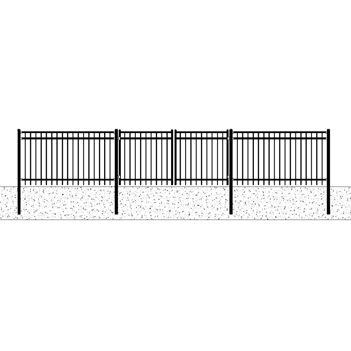 Value Industrial 147 ft Industrial Flat Top Fence, 7'x4', Steel, 20 Panels + 2 Gates