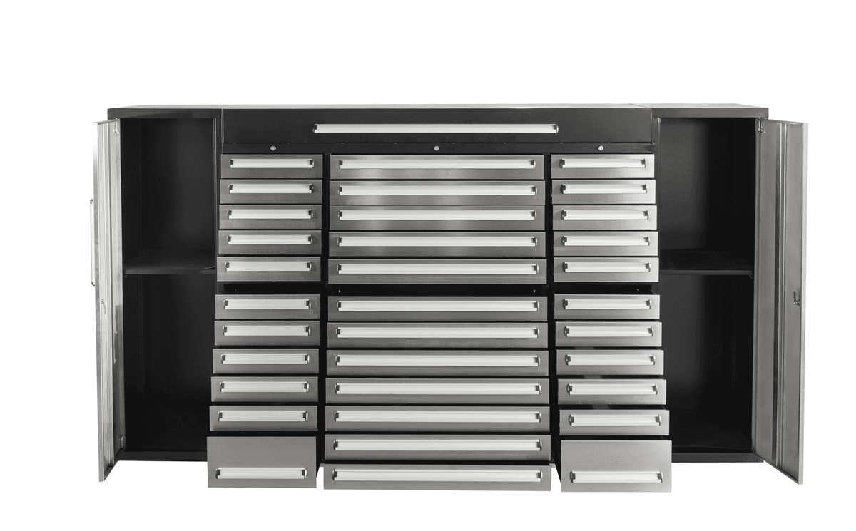 Value Industrial 8.5FT-34D-2C Stainless Workbench Cabinet