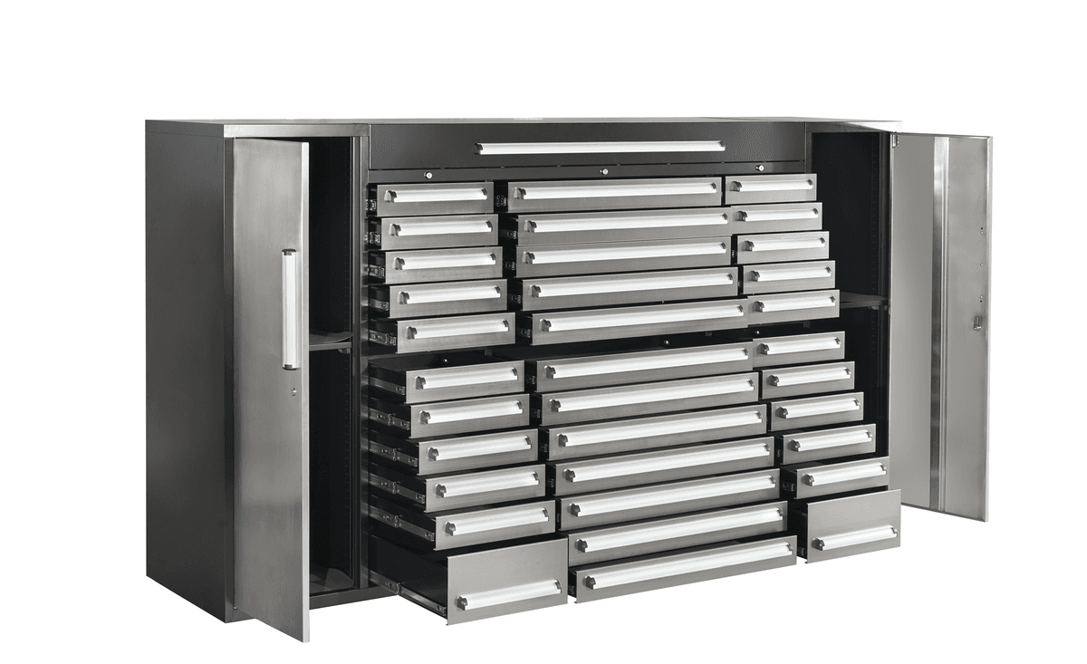 Value Industrial 8.5FT-34D-2C Stainless Workbench Cabinet