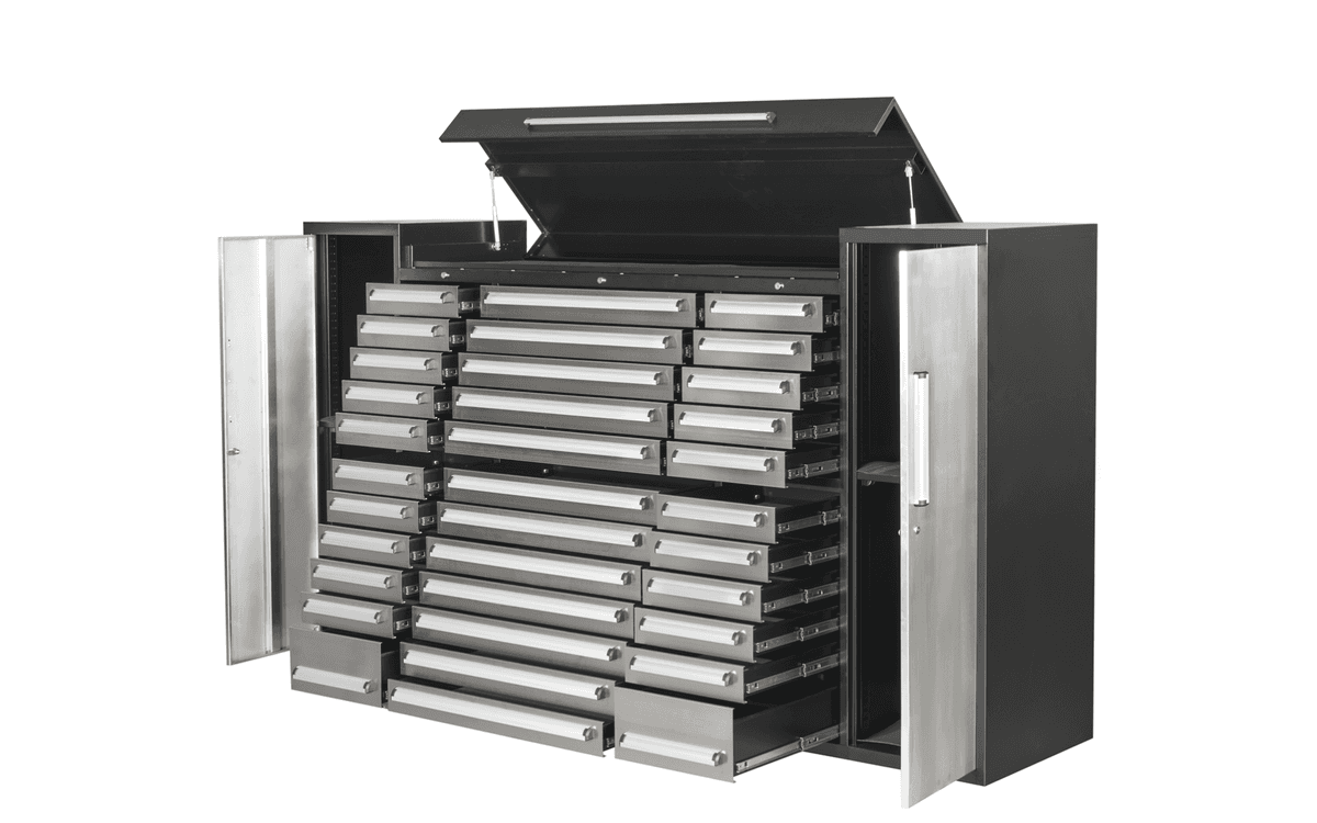 Value Industrial 8.5FT-34D-2C Stainless Workbench Cabinet