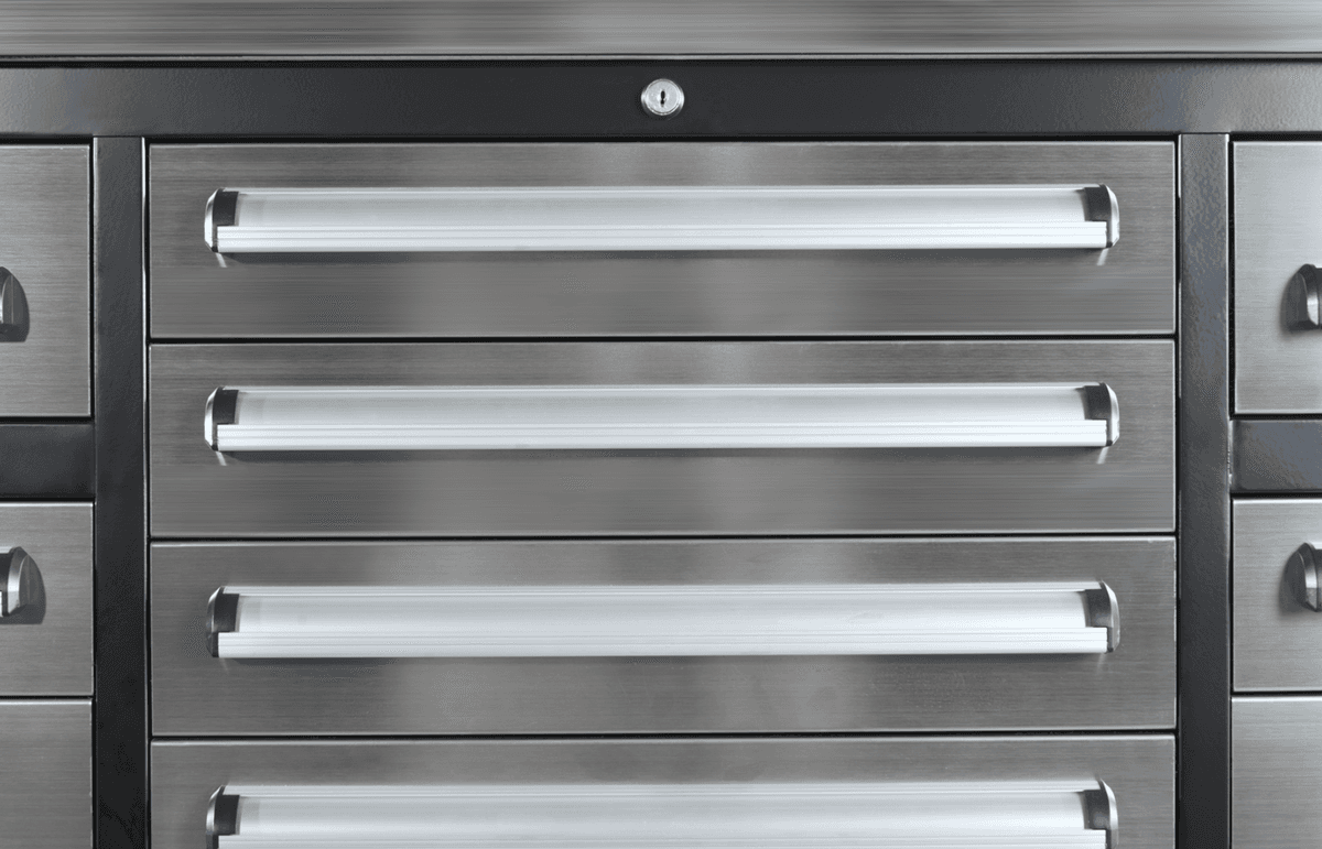Value Industrial 10FT-35D-3 Stainless Workbench Cabinet