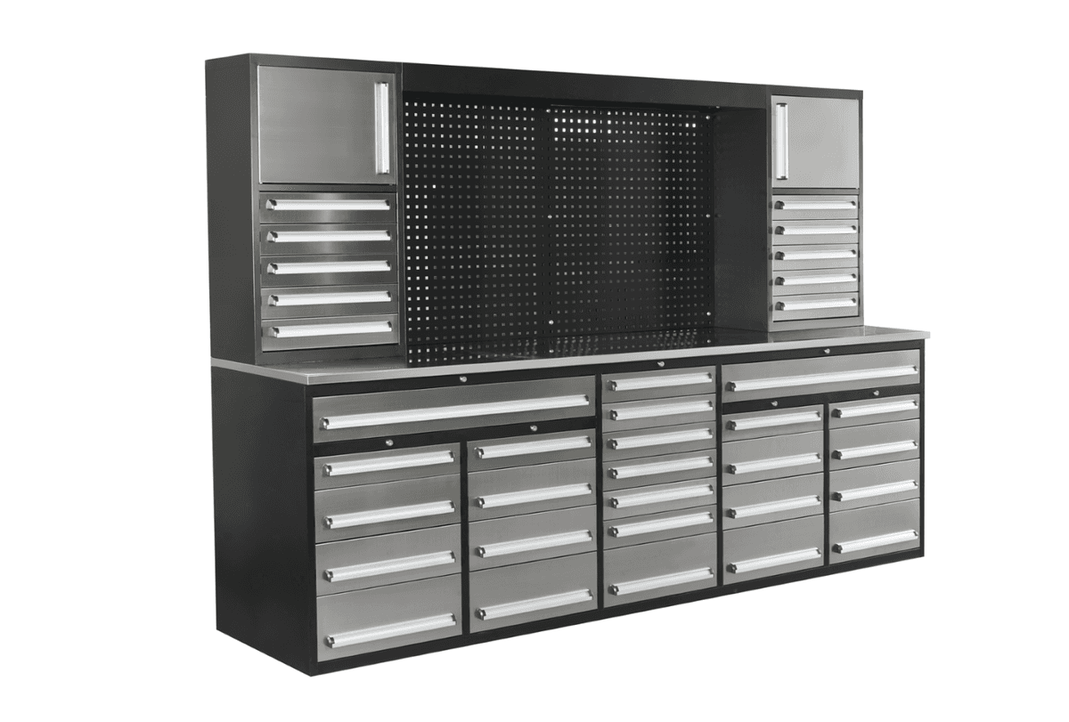 Value Industrial 10FT-35D-3 Stainless Workbench Cabinet