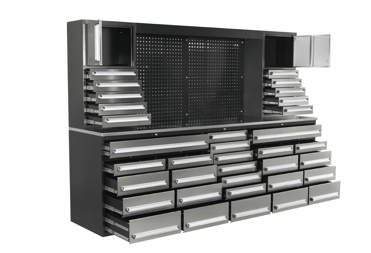 Value Industrial 10FT-35D-3 Stainless Workbench Cabinet