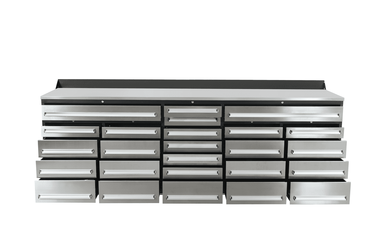 Value Industrial 10FT-25D-3 Stainless Workbench Cabinet