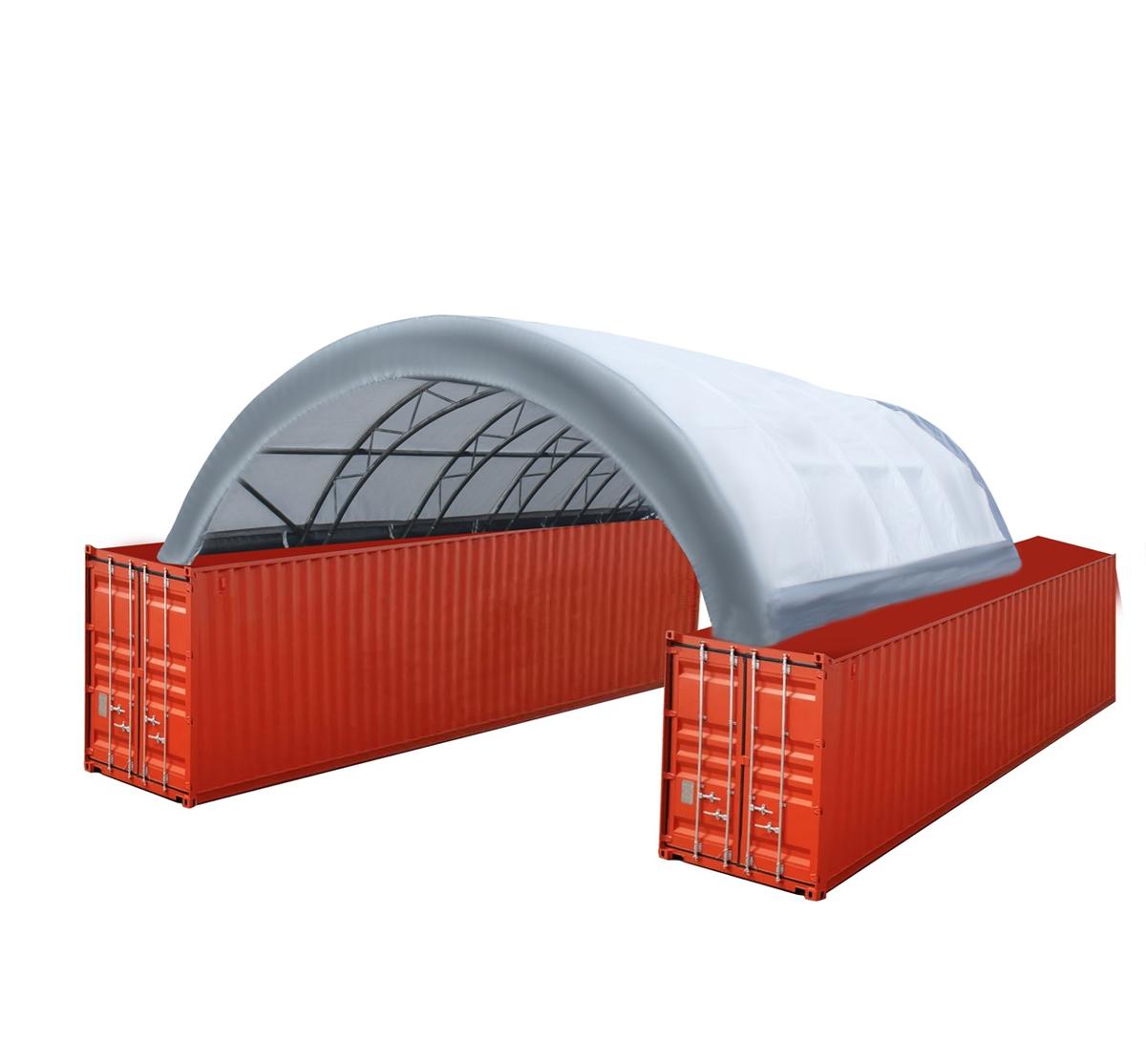 Value Industrial Double Trussed Container Shelter - 20' wide x 20' length x 6.5' height