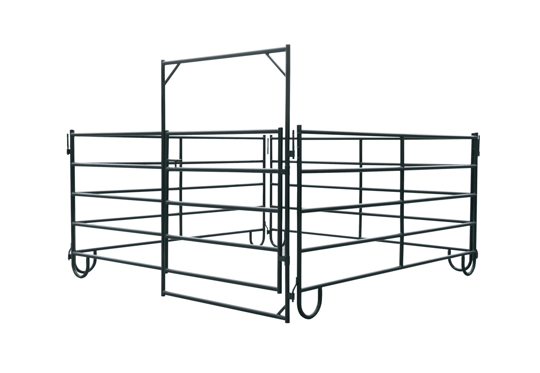Value Industrial 54 Panels & 2 Gates Corral Cattle Panels Pack - 10 foot wide x 5 for height per panel - powder coated tube frame
